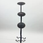 Hand Forged Iron Candelabra Set of 3 (93-113cm) Antique Copper Finish Barley Twist Stem with Wide Scroll Base - Image 4