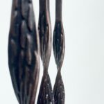 Hand Forged Iron Candelabra Set of 3 (107-127cm) Antique Copper Finish Open Twist Stem with Arched Base - Image 5