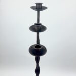 Hand Forged Iron Candelabra Set of 3 (107-127cm) Antique Copper Finish Open Twist Stem with Arched Base - Image 4