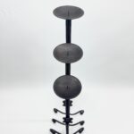 Hand Forged Iron Candelabra Set of 3 (78-98cm) Antique Copper Double Stem with Hercules Knot Detail - Image 6