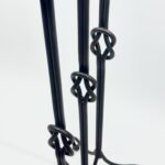 Hand Forged Iron Candelabra Set of 3 (78-98cm) Antique Copper Double Stem with Hercules Knot Detail - Image 7