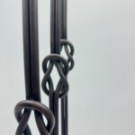 Hand Forged Iron Candelabra Set of 3 (82-102cm) Antique Copper Double Stem with Hercules Knot and Arched Base - Image 7