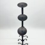 Hand Forged Iron Candelabra Set of 3 (82-102cm) Antique Copper Double Stem with Hercules Knot and Arched Base - Image 6