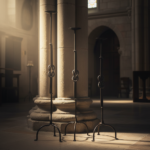 Hand Forged Iron Candelabra Set of 3 (88-108cm) Antique Copper Double Stem with Hercules Knot and Arched Base - Image 7