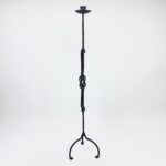 Hand Forged Iron Floor Candelabra (110cm) Hercules Knot Double Stem - Antique Copper or Gold Finish