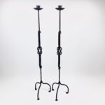 Hand Forged Iron Floor Candelabra (110cm) Hercules Knot Double Stem - Antique Copper or Gold Finish - Image 14