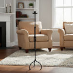 Hand Forged Iron Floor Candelabra (110cm) Hercules Knot Double Stem - Antique Copper or Gold Finish - Image 4