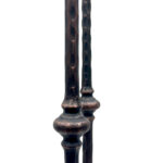 Hand Forged Iron Candelabra Pair (105cm) Antique Copper Hammered Stem with Socket and Drip Plate - Image 3