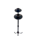 Hand Forged Iron Candelabra Pair (105cm) Antique Copper Hammered Stem with Socket and Drip Plate - Image 6