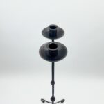 Hand Forged Iron Candelabra Pair (105cm) Antique Copper Tapered Stem with Scroll Base - Image 5