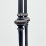 Hand Forged Iron Candelabra Pair (105cm) Antique Copper Tapered Stem with Scroll Base - Image 6