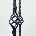 Hand Forged Iron Candelabra Pair (115cm) Antique Copper Expanded Open-Twist Stem - Image 5