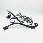 Hand Forged Iron Wall Art Scroll (54cm) Antique Copper & Green Patina Grapevine Motif - Image 16