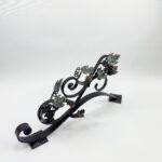 Hand Forged Iron Wall Art Scroll (54cm) Antique Copper & Green Patina Grapevine Motif - Image 13