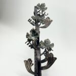 Hand Forged Iron Wall Art Scroll (54cm) Antique Copper & Green Patina Grapevine Motif - Image 7