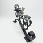 Hand Forged Iron Wall Art Scroll (54cm) Antique Copper & Green Patina Grapevine Motif - Image 12