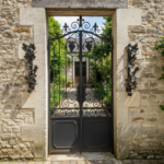 Hand Forged Iron Wall Art Scroll (54cm) Antique Copper & Green Patina Grapevine Motif - Image 6