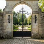 Hand Forged Iron Wall Art Scroll (54cm) Antique Copper & Green Patina Grapevine Motif - Image 4