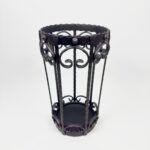 Hand Forged Iron Umbrella Stand (50cm) Antique Copper Scrollwork Design
