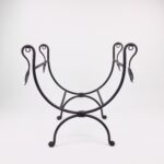 Hand Forged Iron Log Holder (51cm) Antique Copper Leaf Design Firewood Rack - Image 5