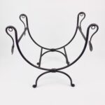 Hand Forged Iron Log Holder (51cm) Antique Copper Leaf Design Firewood Rack - Image 7