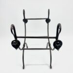 Hand Forged Iron Log Holder (51cm) Antique Copper Leaf Design Firewood Rack - Image 9