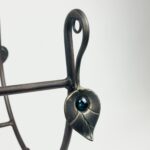 Hand Forged Iron Log Holder (51cm) Antique Copper Leaf Design Firewood Rack - Image 8