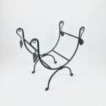 Hand Forged Iron Log Holder (51cm) Antique Copper Leaf Design Firewood Rack