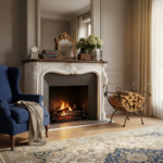 Hand Forged Iron Log Holder (51cm) Antique Copper Leaf Design Firewood Rack - Image 3