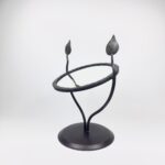 Hand Forged Iron Tabletop Vanity Mirror (55cm) Antique Copper Leaf Design - Image 6