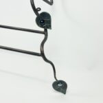 Hand Forged Iron Wall Towel Rack (82cm) Antique Copper Branch Design with Glass Bead Leaves - Image 5