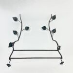 Hand Forged Iron Wall Towel Rack (82cm) Antique Copper Branch Design with Glass Bead Leaves - Image 9