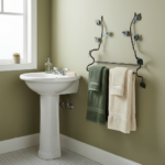 Hand Forged Iron Wall Towel Rack (82cm) Antique Copper Branch Design with Glass Bead Leaves - Image 4