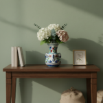 Handmade Ceramic "Kandil" Vase (20cm) - Traditional Mosque Lamp Shape with Red Tulips - Handled Iznik Decor - Image 2