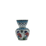 Hand Painted Ceramic Vase (15cm) Traditional Turkish Carnation Pattern - Classic Flared Neck Bud Vase for Table Decor - Image 4