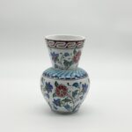 Handmade Ceramic Bud Vase (15cm) Classic Blue & White Iznik Floral Pattern with Yellow Accents - Artisan Table Decor - Image 5