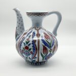 Handmade Ceramic Ewer Vase (20cm) Traditional Segmented Body Design with Spout & Handle - Turkish Pitcher Art Decor - Image 5