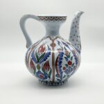 Handmade Ceramic Ewer Vase (20cm) Traditional Segmented Body Design with Spout & Handle - Turkish Pitcher Art Decor - Image 6
