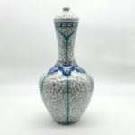 Handmade Ceramic Lidded Vase (30cm) Traditional Ottoman "Golden Horn" (Haliç) Style with Turquoise Bands - Decorative Art Object - Image 5