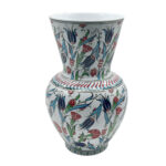Handmade Ceramic Vase (30cm) Traditional Turkish Carnation & Tulip Pattern - Classic Flared Neck Decor - Image 4