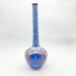 Handmade Ceramic "Topuz" Vase (35cm) Round Mace Body with Long Golden Horn Neck - Unique Mixed Pattern Decor - Image 4