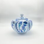 Handmade Ceramic Lidded Trinket Jar (14cm) Traditional Blue & White Tulip Pattern - Decorative Jewelry & Storage Box - Image 9