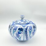 Handmade Ceramic Lidded Trinket Jar (14cm) Traditional Blue & White Tulip Pattern - Decorative Jewelry & Storage Box - Image 7