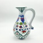 Handmade Ceramic Urn Vase (25cm) Vibrant Multi-Color Iznik Floral Garden Pattern - Traditional Turkish Decor - Image 4