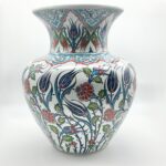 Handmade Ceramic Grand Vase (50cm) Traditional Iznik Blue & White Palace Design - Monumental Centerpiece / Floor Vase - Image 7