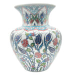 Handmade Ceramic Grand Vase (50cm) Traditional Iznik Blue & White Palace Design - Monumental Centerpiece / Floor Vase - Image 6
