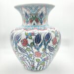 Handmade Ceramic Grand Vase (50cm) Traditional Iznik Blue & White Palace Design - Monumental Centerpiece / Floor Vase - Image 8