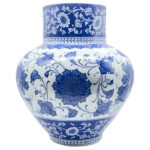 Handmade Ceramic Monumental Vase (50cm) Wide Neck "Baba Nakkas" Blue & White Design - Grand Floor or Table Centerpiece - Image 8