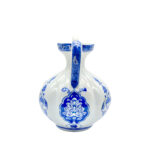Handmade Ceramic Fluted Ewer (20cm) Blue & White Traditional Pitcher Form - Decorative Ribbed Jug - Image 6