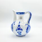 Handmade Ceramic Fluted Ewer (20cm) Blue & White Traditional Pitcher Form - Decorative Ribbed Jug - Image 7